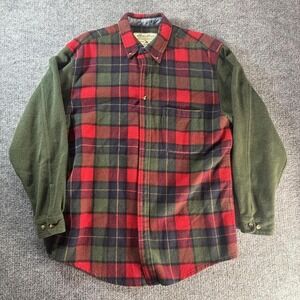 Eddie Bauer Shirt Mens MT Red Green Plaid Fleece